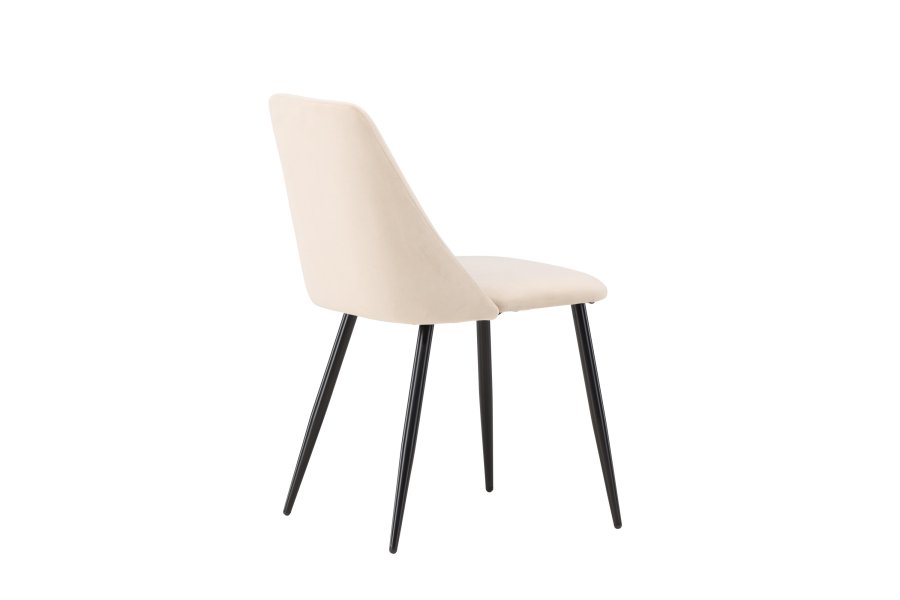 VENTURE DESIGN Night spisestuestol - beige polyesterflyel og svart stl