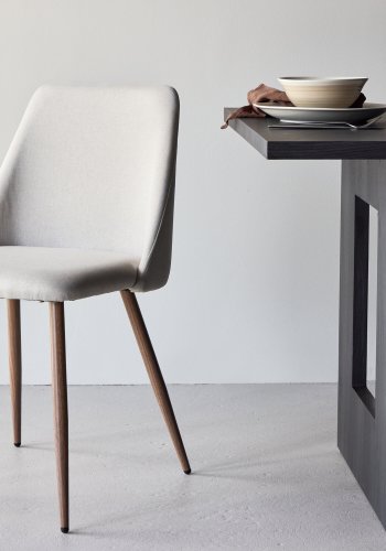 VENTURE DESIGN Night spisebordsstol - beige hr og mokka stl