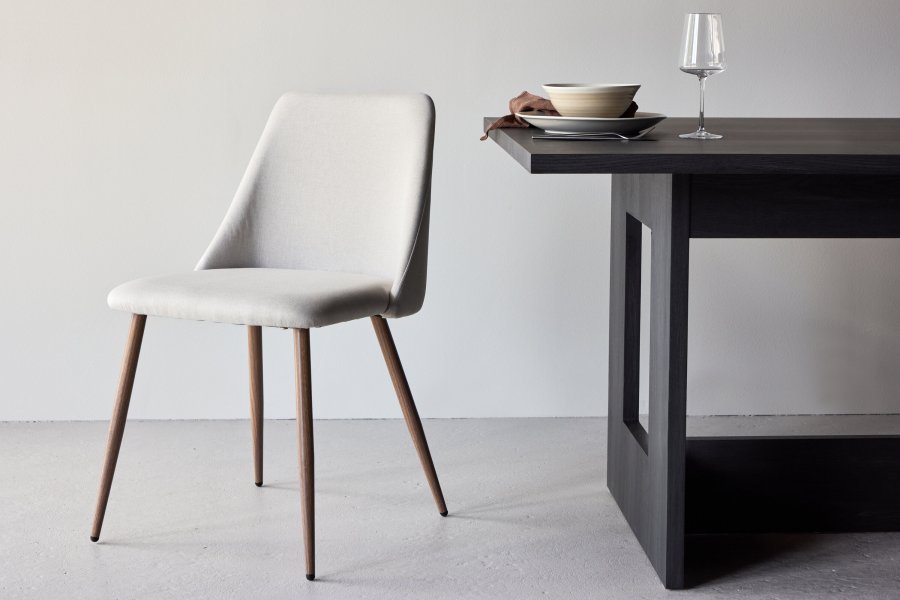 VENTURE DESIGN Night spisebordsstol - beige hr og mokka stl