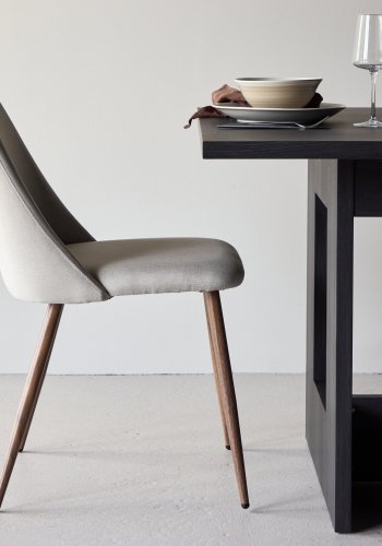 VENTURE DESIGN Night spisebordsstol - beige hr og mokka stl