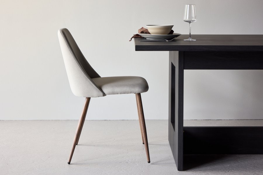 VENTURE DESIGN Night spisebordsstol - beige hr og mokka stl