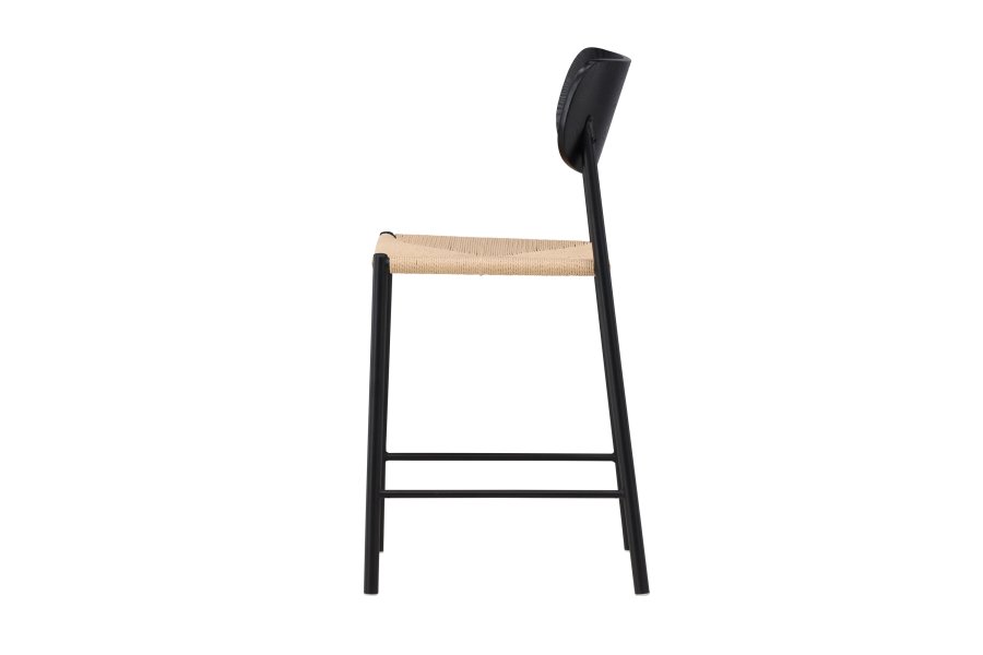 VENTURE DESIGN Polly barkrakk, med ryggsttte og fotsttte - naturlig tau og svart stl med treeffekt