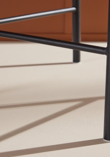 VENTURE DESIGN Polly barkrakk, med ryggsttte og fotsttte - naturlig tau og svart stl med treeffekt