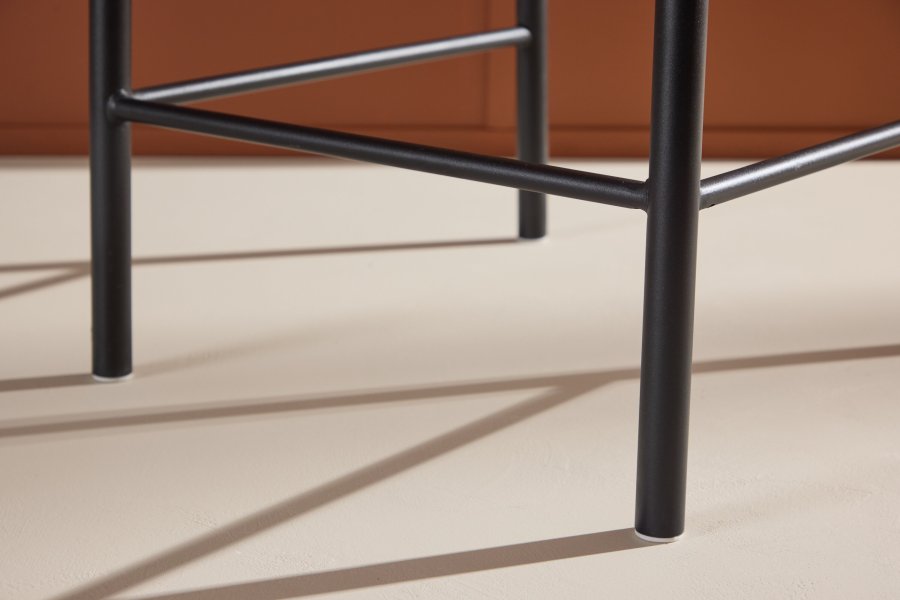 VENTURE DESIGN Polly barkrakk, med ryggsttte og fotsttte - naturlig tau og svart stl med treeffekt