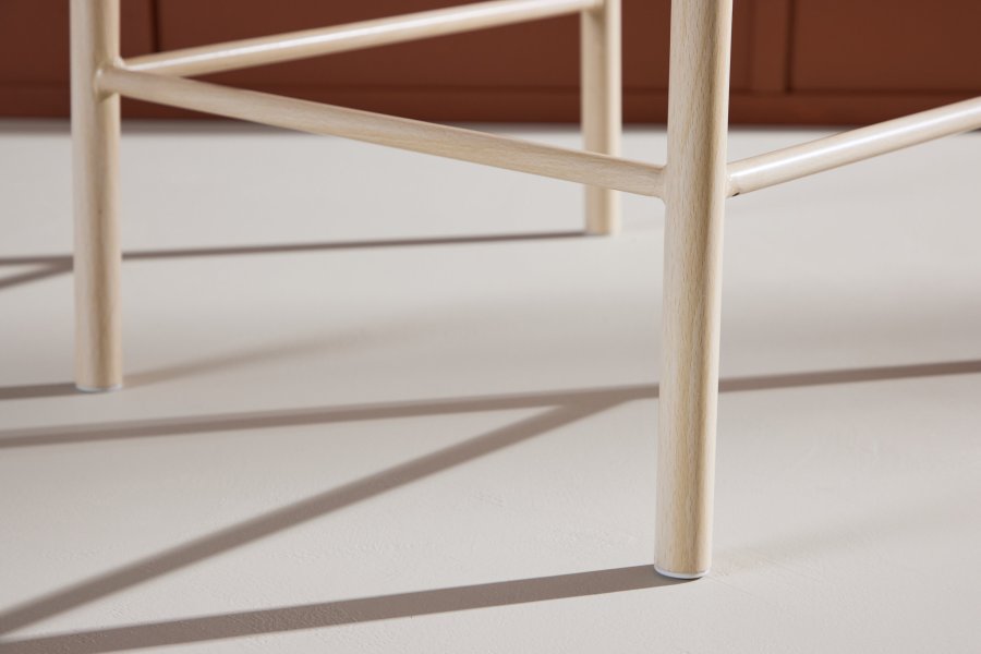 VENTURE DESIGN Polly barstol, m. rygln og fodsttte - natur reb og hvidvasket stl med treffekt