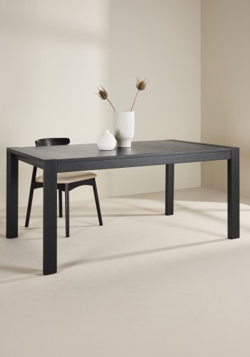 VENTURE DESIGN Slider spisebord, m. udtr�k - sort egetr� (250x95x75)