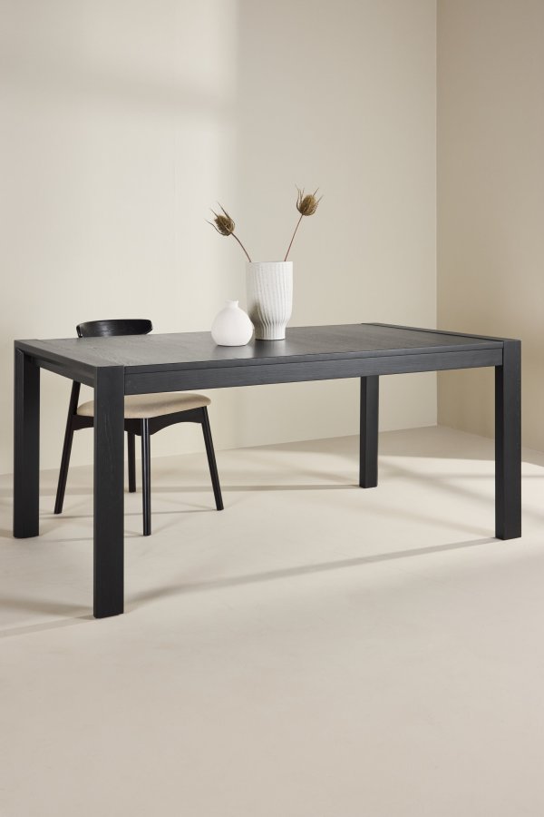 VENTURE DESIGN Slider spisebord 250x95x75 cm - Sort / Massiv egetr�sfiner