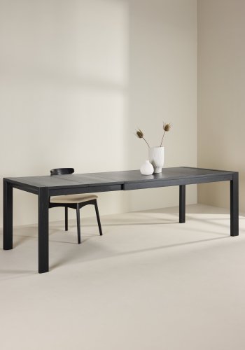 VENTURE DESIGN Slider spisebord, m. udtr�k - sort egetr� (250x95x75)