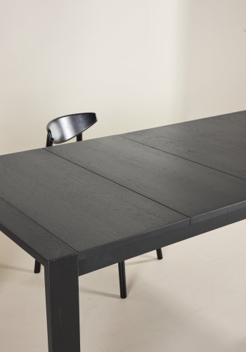 VENTURE DESIGN Slider spisebord, m. udtr�k - sort egetr� (250x95x75)