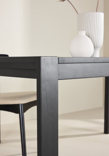 VENTURE DESIGN Slider spisebord, m. udtr�k - sort egetr� (250x95x75)