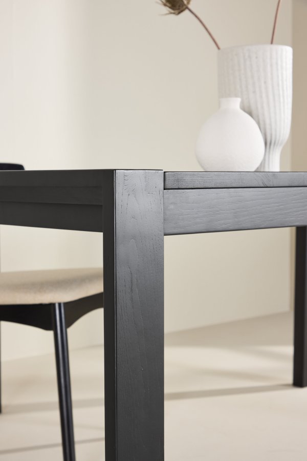 VENTURE DESIGN Slider spisebord 250x95x75 cm - Sort / Massiv egetr�sfiner