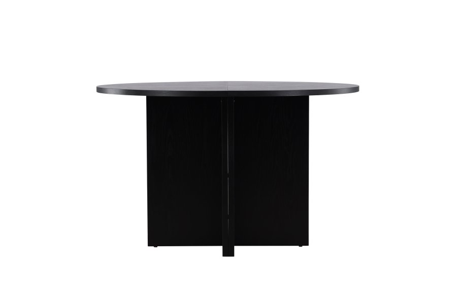 VENTURE DESIGN Strada spisebord, med 1 ileggsplate - svart eikefiner (120/170x120x74)