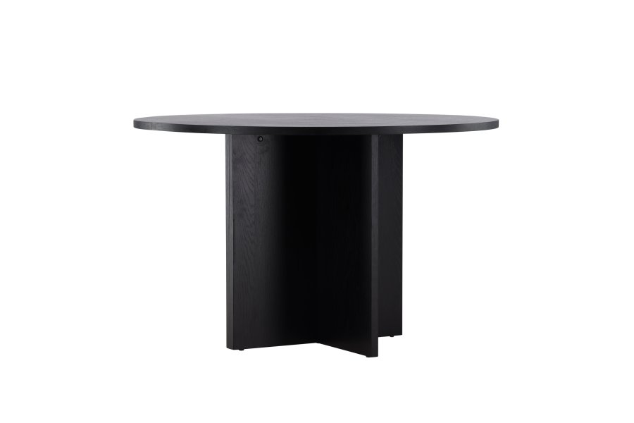 VENTURE DESIGN Strada spisebord, med 1 ileggsplate - svart eikefiner (120/170x120x74)