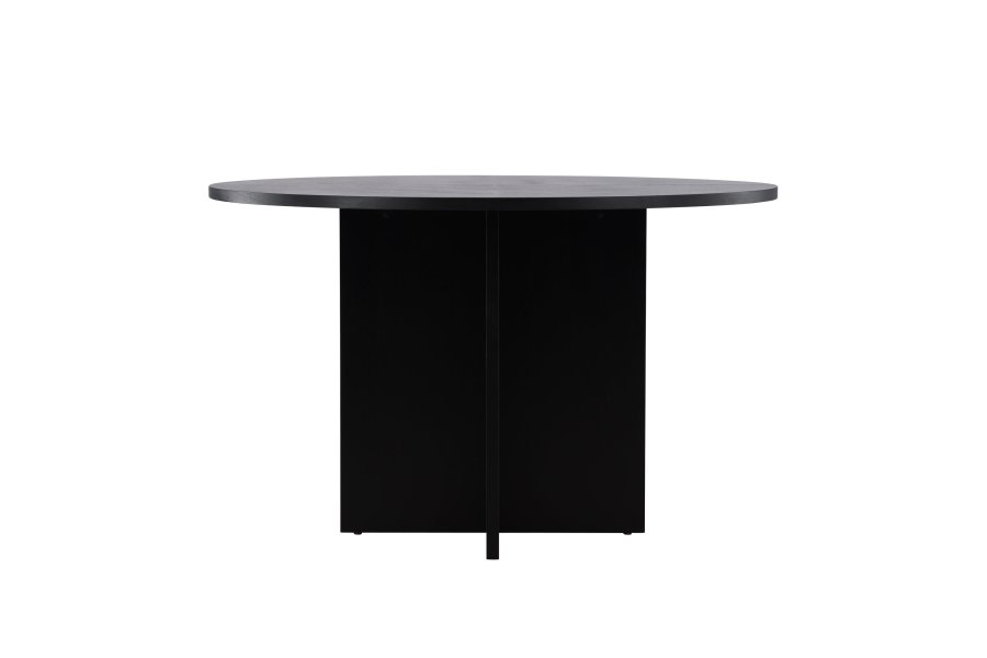 VENTURE DESIGN Strada spisebord, med 1 ileggsplate - svart eikefiner (120/170x120x74)