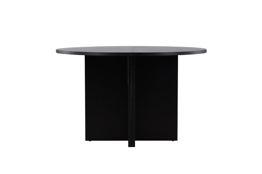 VENTURE DESIGN Strada spisebord, med 1 ileggsplate - svart eikefiner (120/170x120x74)