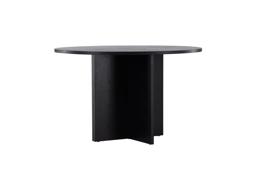 VENTURE DESIGN Strada spisebord, med 1 ileggsplate - svart eikefiner (120/170x120x74)