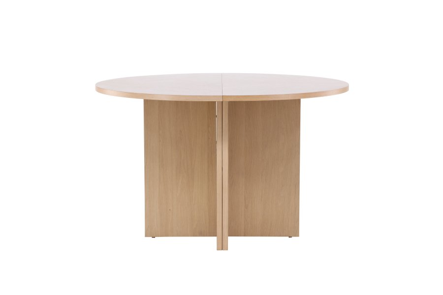 VENTURE DESIGN Strada spisebord, med 1 ileggsplate - hvitkalket eikefiner (120/170x120x74)