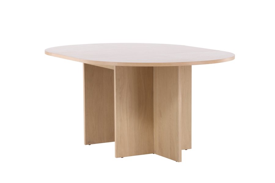 VENTURE DESIGN Strada spisebord, med 1 ileggsplate - hvitkalket eikefiner (120/170x120x74)