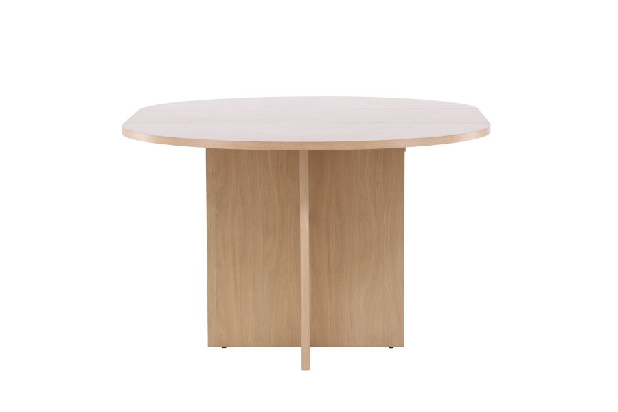 VENTURE DESIGN Strada spisebord, med 1 ileggsplate - hvitkalket eikefiner (120/170x120x74)