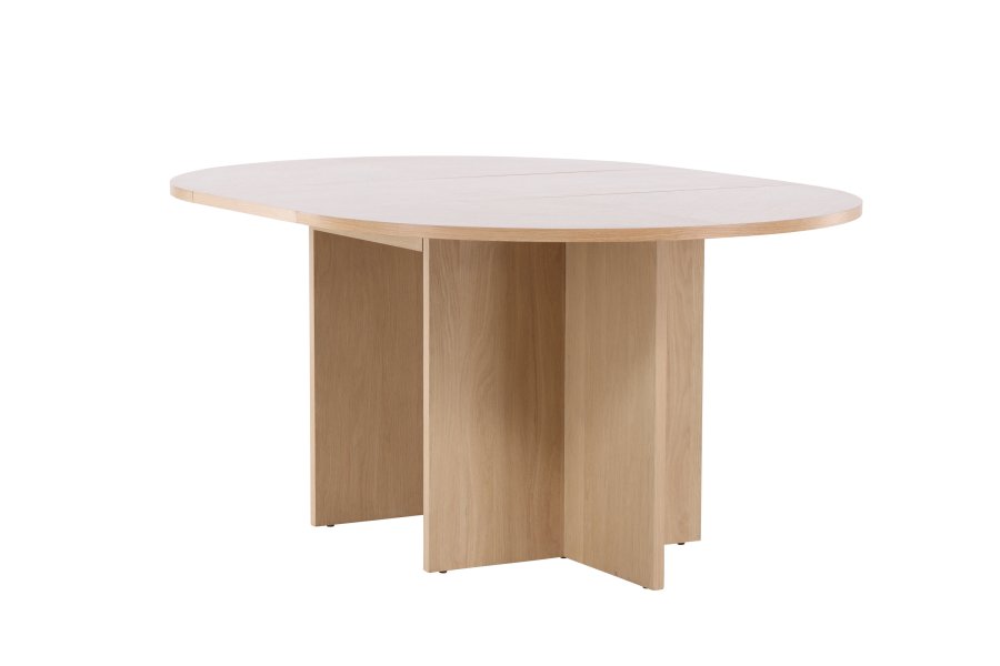 VENTURE DESIGN Strada spisebord, med 1 ileggsplate - hvitkalket eikefiner (120/170x120x74)