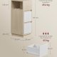 VASAGLE Kailyn Collection - Smalt natbord, sidebord, 2 skuffer og �bent rum, venstre- eller h�jremontering, sovev�relse, stue, naturlig beige og skyhvid LET656N01