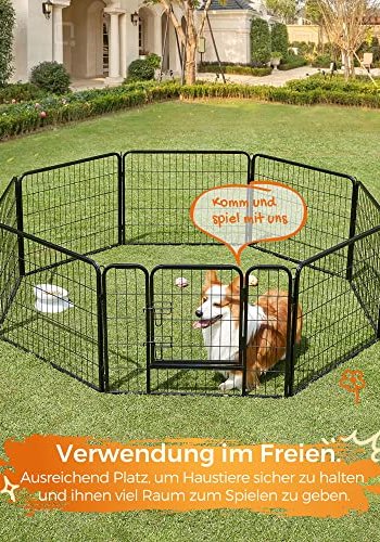 FEANDREA lekegrind for kjledyr, hunder, kaniner og sm dyr, for innendrs og utendrs bruk - svart jern
