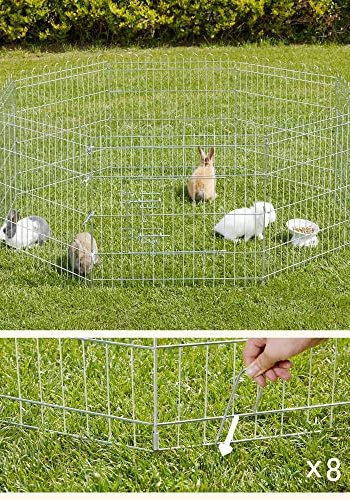 FEANDREA lekegrind for kjledyr, hunder, kaniner og hner, for innendrs og utendrs bruk - slvstl