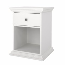 TVILUM North S�ngbord med 1 l�da, Vit, 47,8 x 43,3 x 63,4 cm