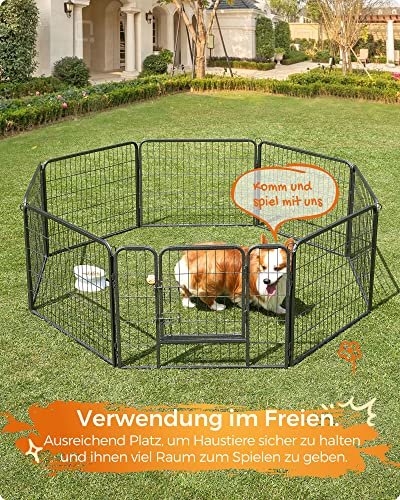 FEANDREA lekegrind for kjledyr, hunder, kaniner og smdyr, for innendrs og utendrs bruk - grjern