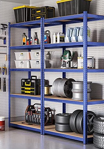 SONGMICS hylle for verktyrom, m. 5 hyller - MDF og bltt stl