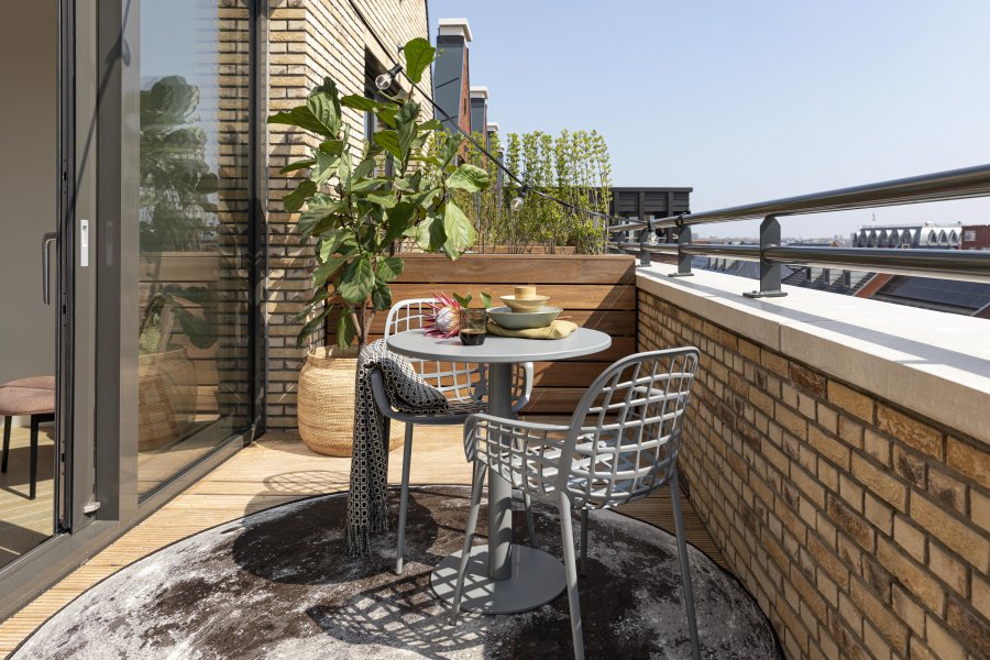 ZUIVER Moon utendrs teppe, m mnster, rundt - steingr decolan (200)