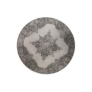 ZUIVER Coventry udendrs gulvtppe, rund - sort polyester/decolan (280)