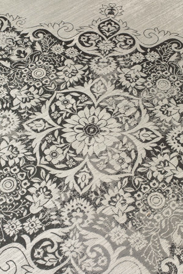 ZUIVER Coventry utendrs teppe, rundt - svart polyester/decolan (280)