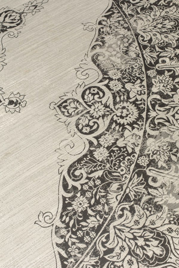 ZUIVER Coventry utendrs teppe, rundt - svart polyester/decolan (280)