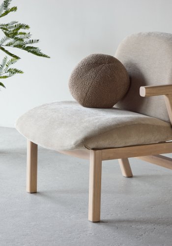 VENTURE HOME Rile lenestol - Hvitkalket/Beige