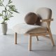 VENTURE HOME Rile lenestol - Hvitkalket/Beige