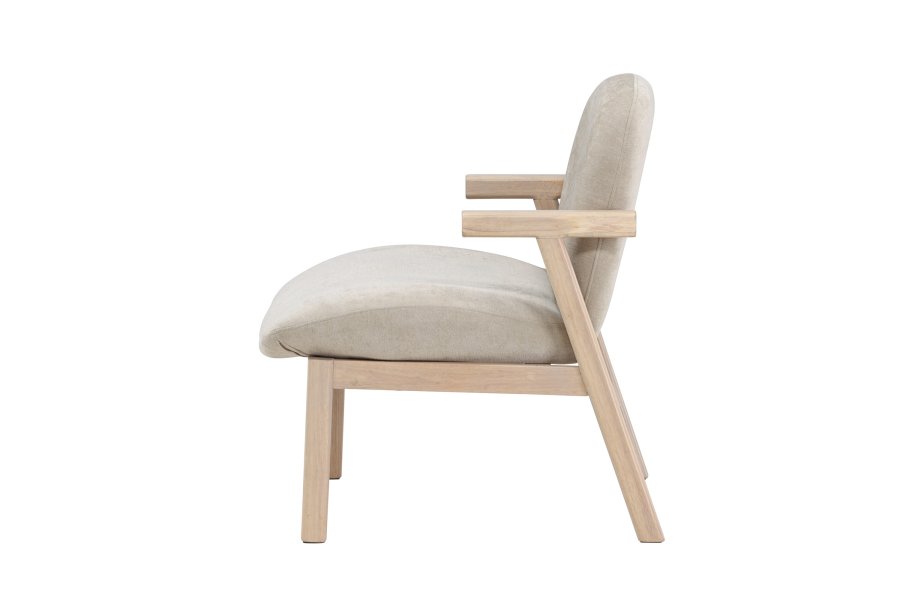 VENTURE HOME Rile lenestol - Hvitkalket/Beige