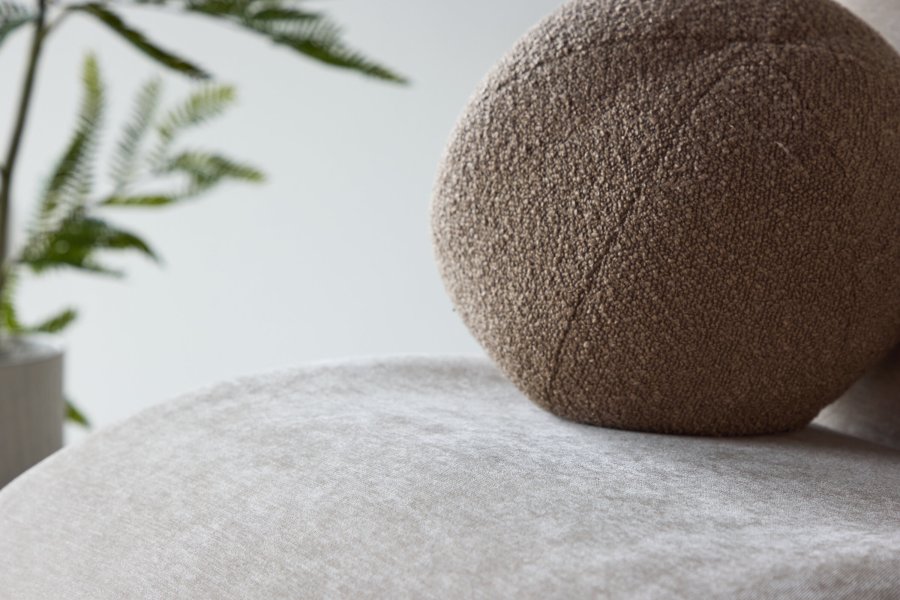 VENTURE HOME Rile lenestol - Hvitkalket/Beige