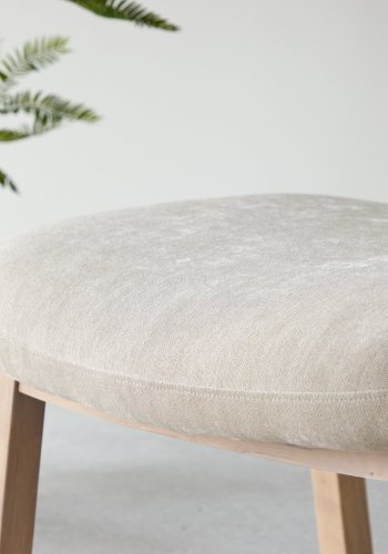 VENTURE HOME Rile fotskammel - Hvitkalket/Beige