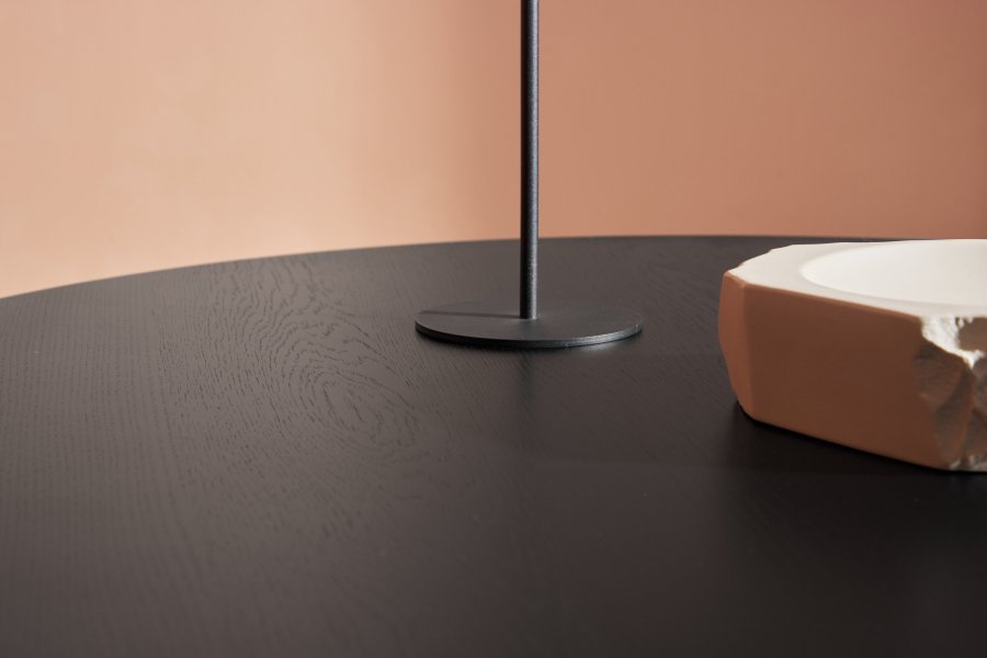 VENTURE DESIGN Copenhagen Couchtisch, rund – schwarzes MDF und schwarzes Metall (100)