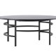 VENTURE DESIGN Copenhagen Couchtisch, rund – schwarzes MDF und schwarzes Metall (100)