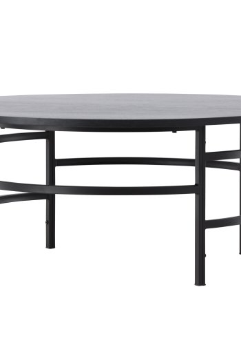 VENTURE DESIGN Copenhagen Couchtisch, rund – schwarzes MDF und schwarzes Metall (100)