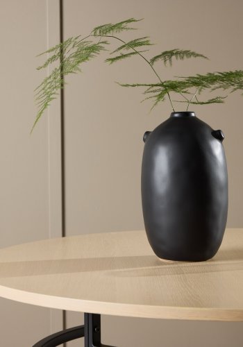 VENTURE DESIGN Copenhagen Couchtisch, rund – weiß getünchtes MDF und schwarzes Metall (100)