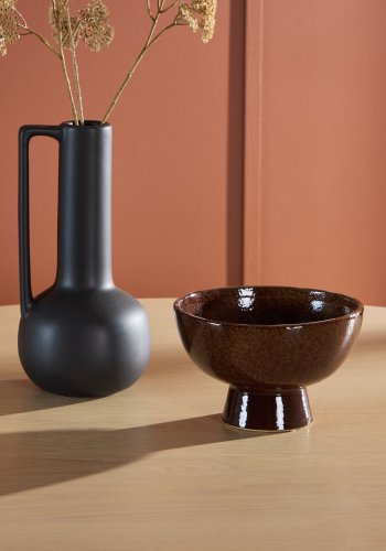 VENTURE DESIGN Copenhagen spisebord, rundt - hvitkalket MDF og svart metall (140)