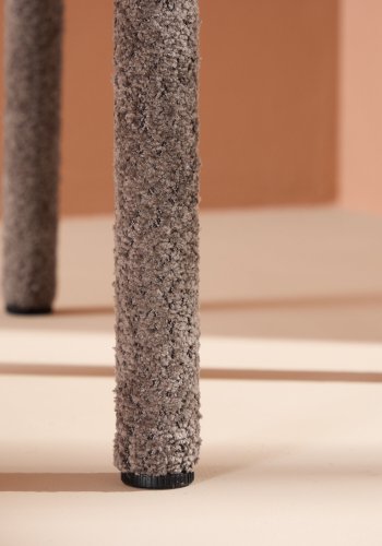 VENTURE DESIGN Astoria Esszimmerstuhl – brauner Bouclé-Stoff