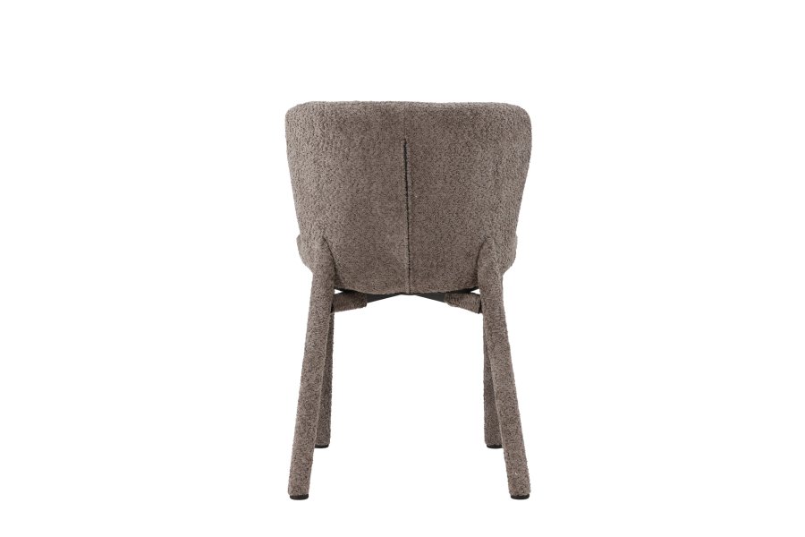 VENTURE DESIGN Astoria Esszimmerstuhl – brauner Bouclé-Stoff