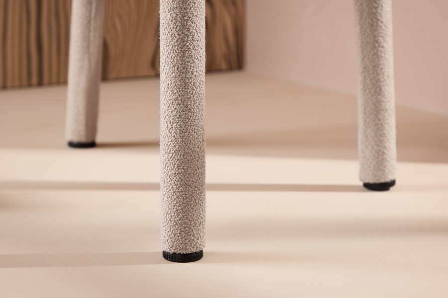 VENTURE DESIGN Astoria spisestol - beige bouclé-stoff