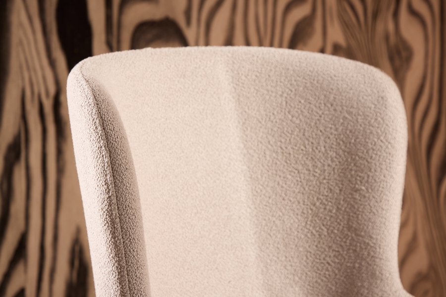 VENTURE DESIGN Astoria spisestol - beige bouclé-stoff