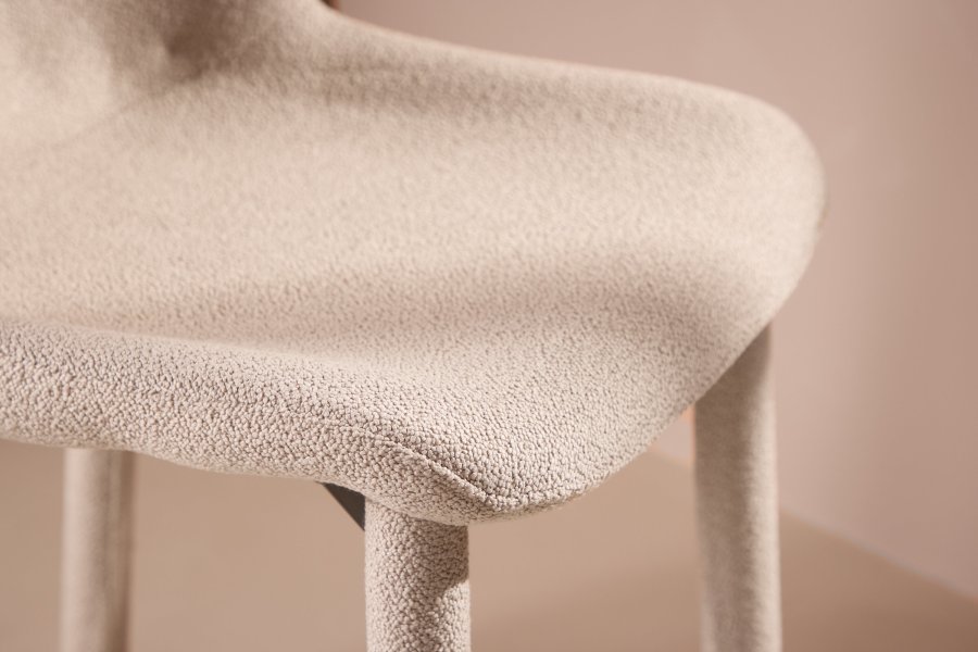 VENTURE DESIGN Astoria spisestol - beige bouclé-stoff