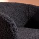 VENTURE DESIGN Fluffy Sessel, mit Armlehnen – schwarzer Polyester-Teddystoff und Stahl